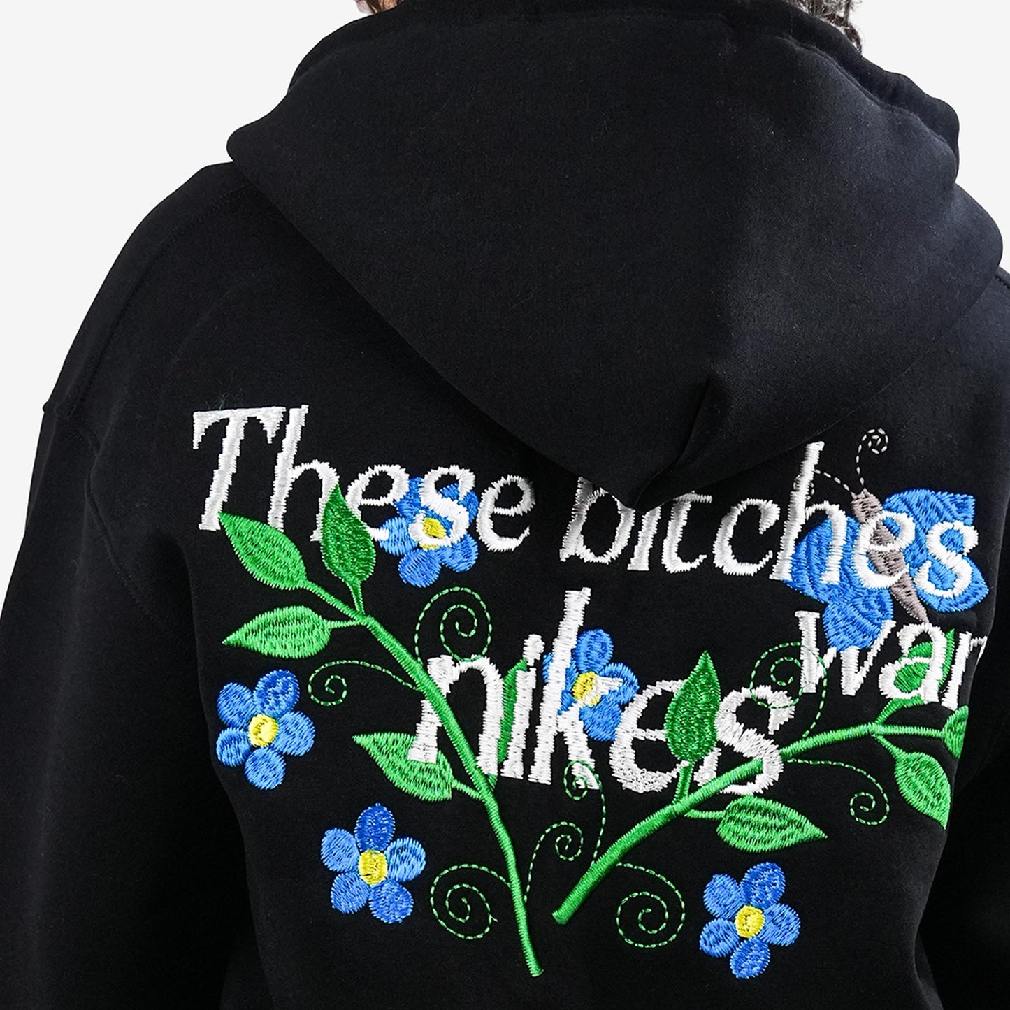 Khaaki Oversized Zipper Hoodie Black - Bitch's Desire