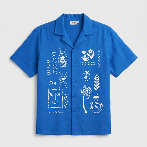 Off Sinners Oversized Blue Shirt - Echoes Of Whimsy - reference