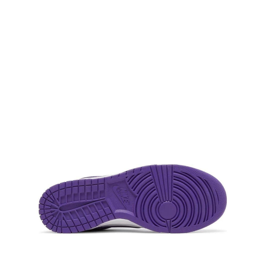 bottom view of Nike Dunk Low 'Championship Purple'