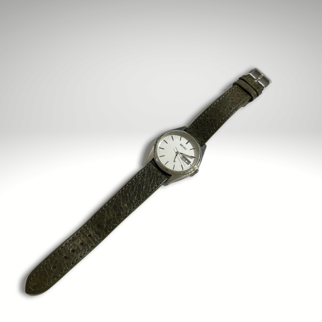 Seiko Vintage Quartz White Dial Day Date