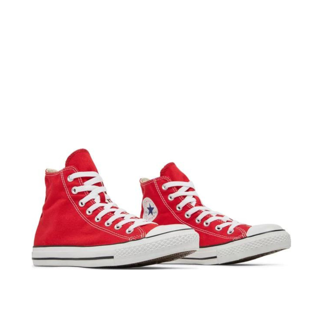 Angled view of Converse Chuck High -Red