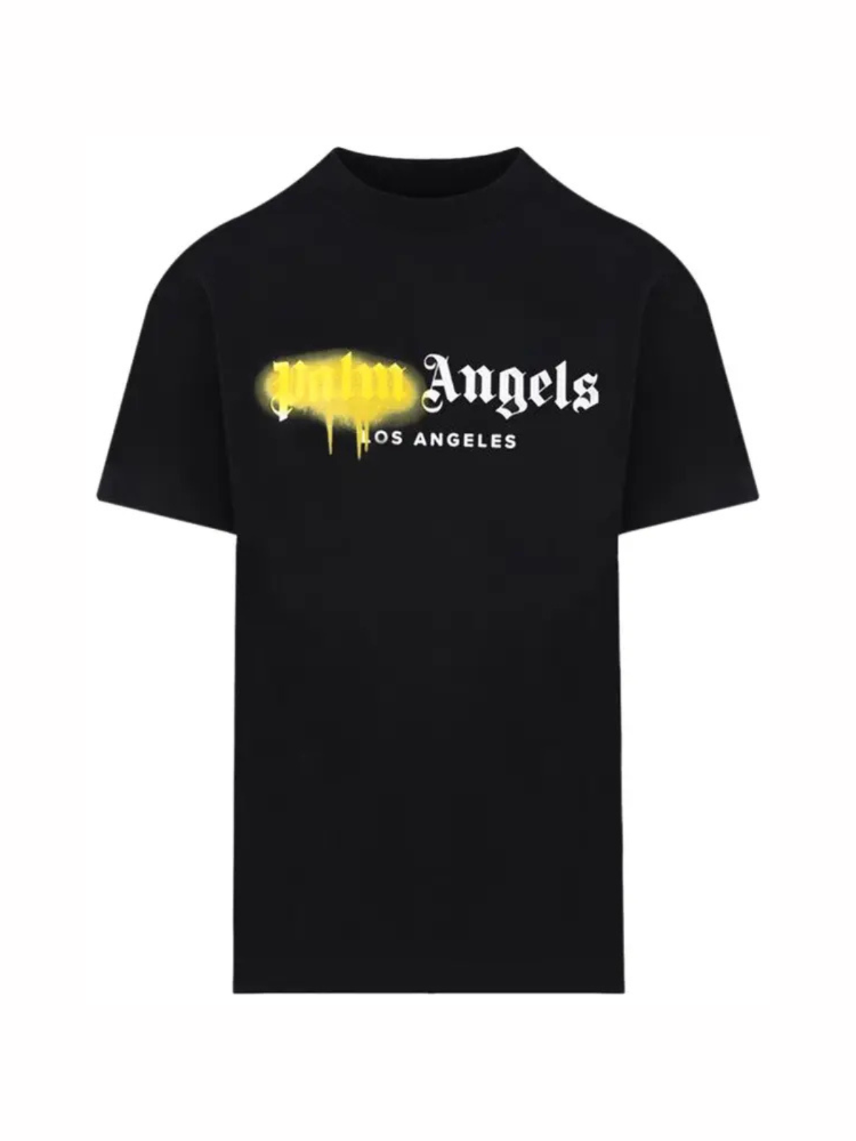 Palm Angels LA Sprayed Logo Tee 'Black/Yellow'
