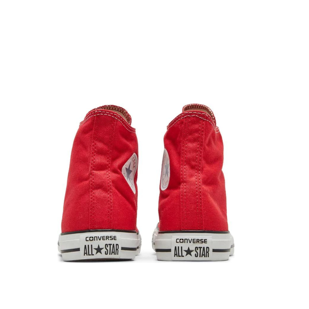 Back heel view of Converse Chuck High -Red