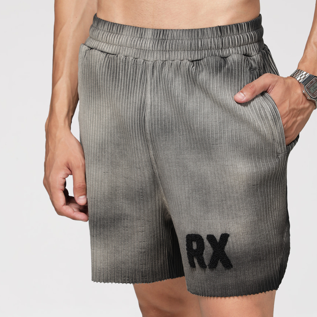 RX Ribbed Shorts - Smoke
