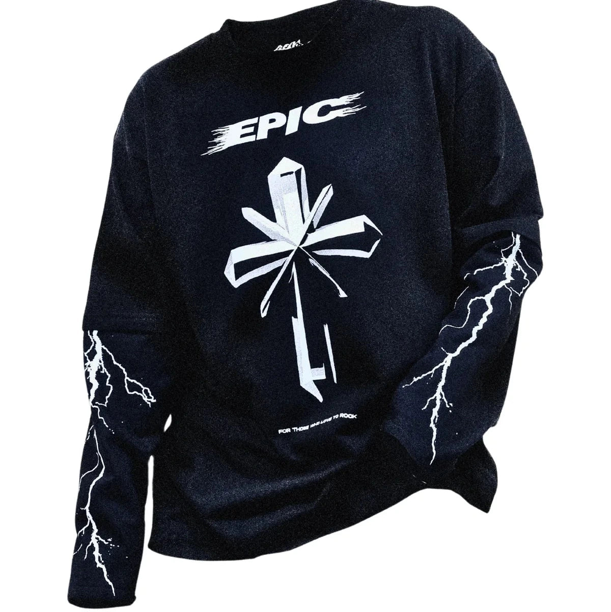 Epic Oversized Black Full Sleeve T-Shirt - Cross V2