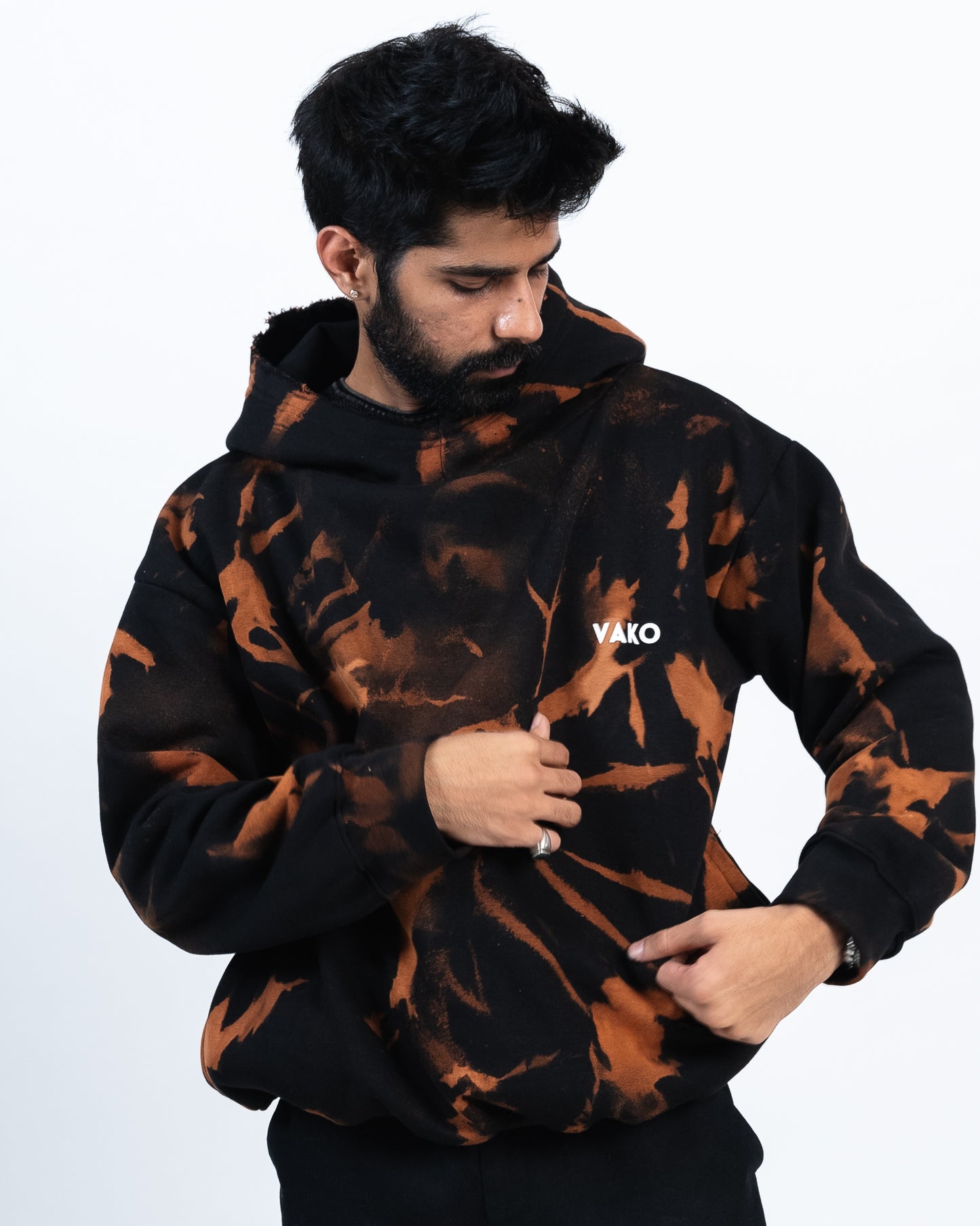 Tie Dye Orange Overside Hoodie