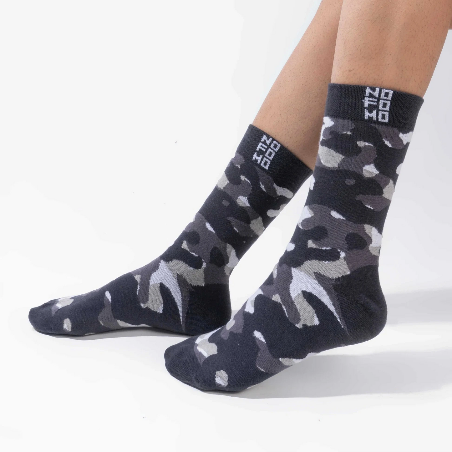 NoFoMo Crew Length Socks Camo Map