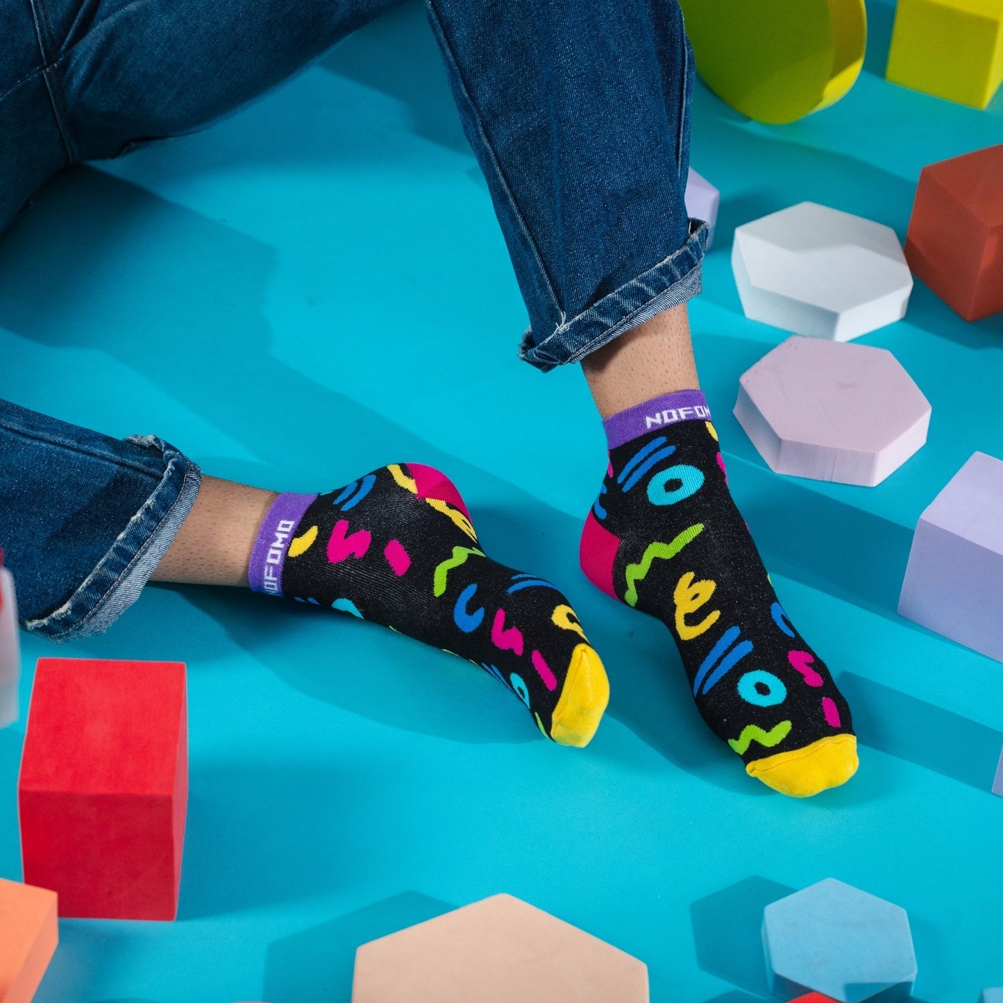 NoFoMo Short Crew Length Socks Confetti