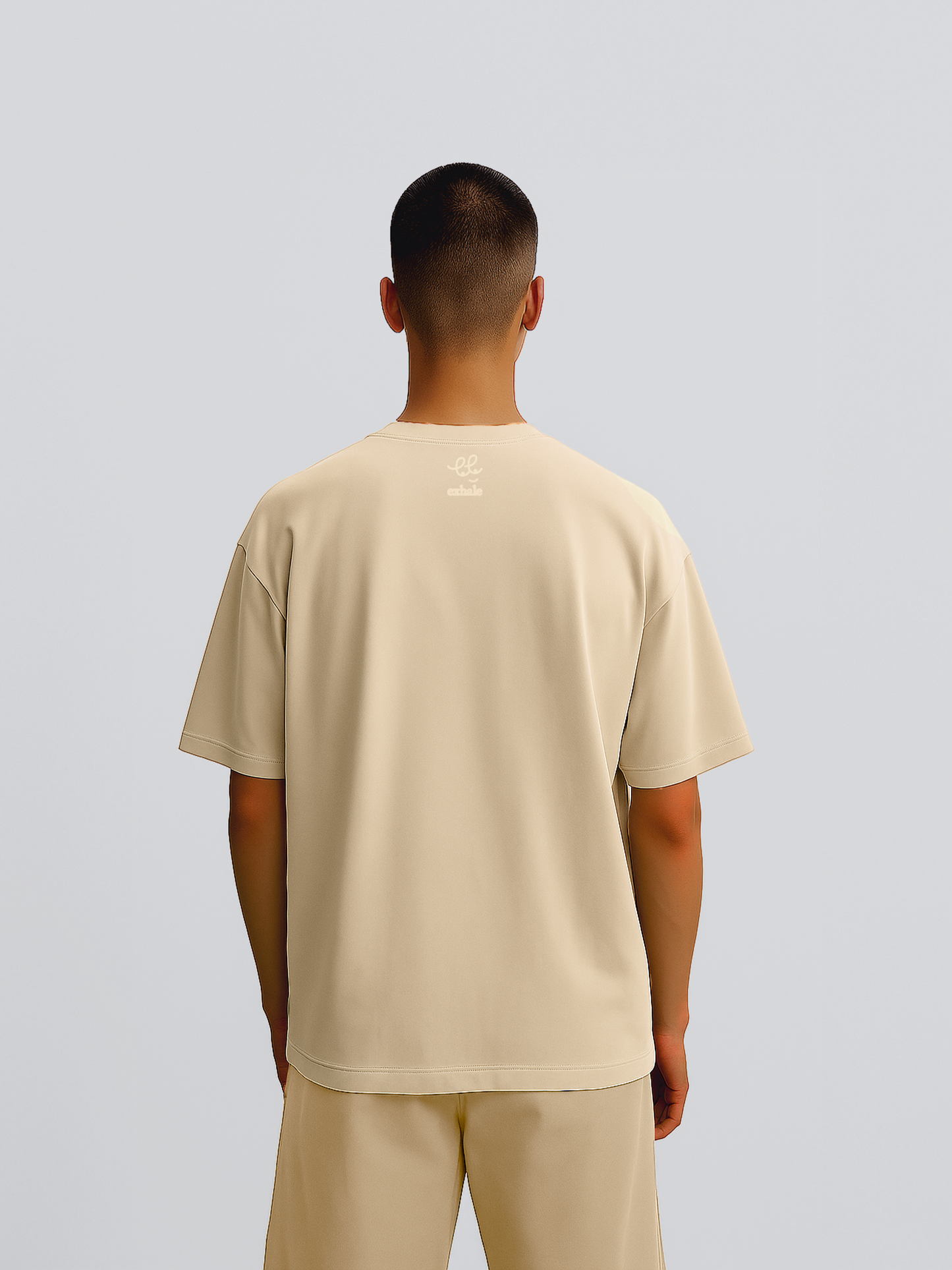 Exhale Label Oversized T-Shirt Beige - Emotional Baggage