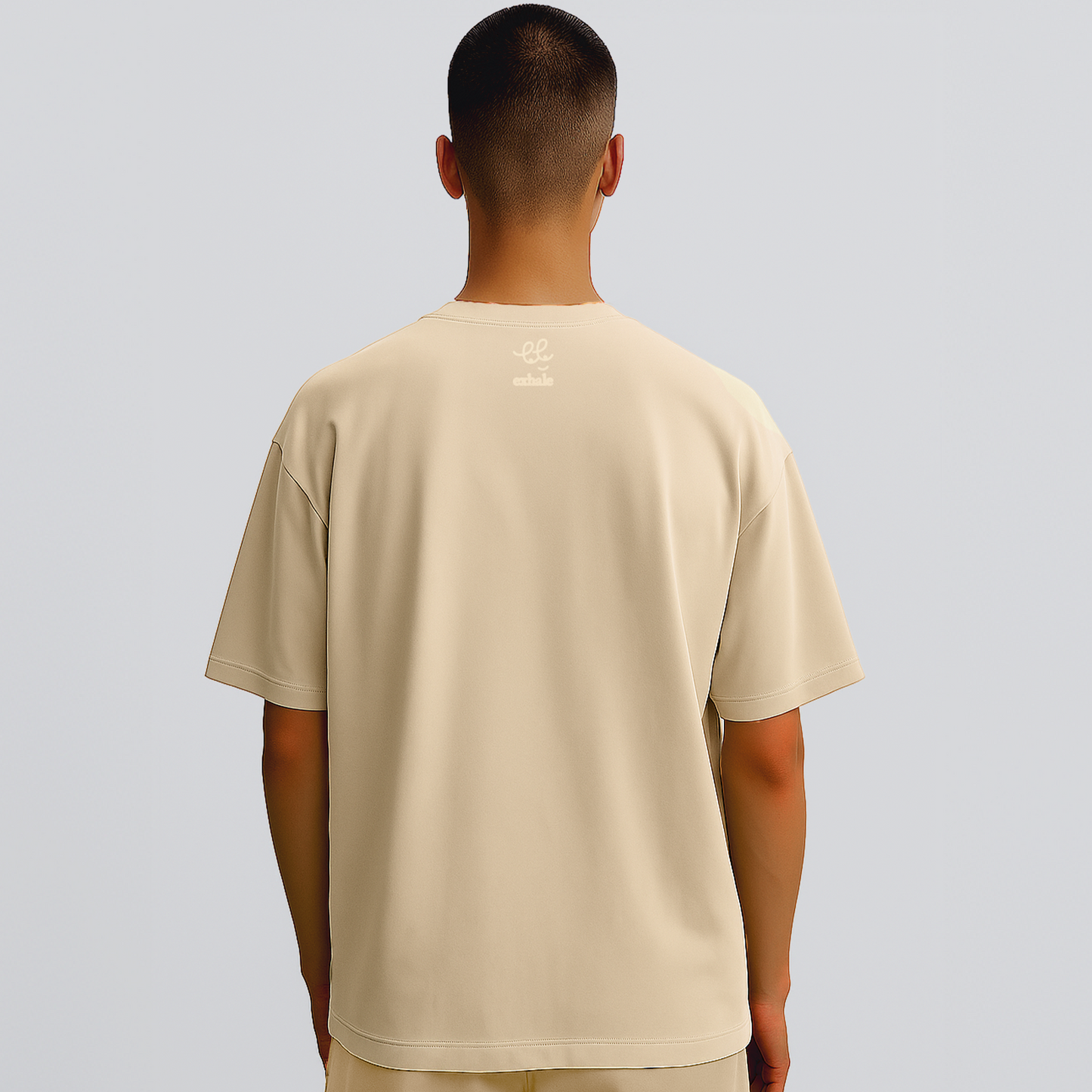 Exhale Label Oversized T-Shirt Beige - Emotional Baggage