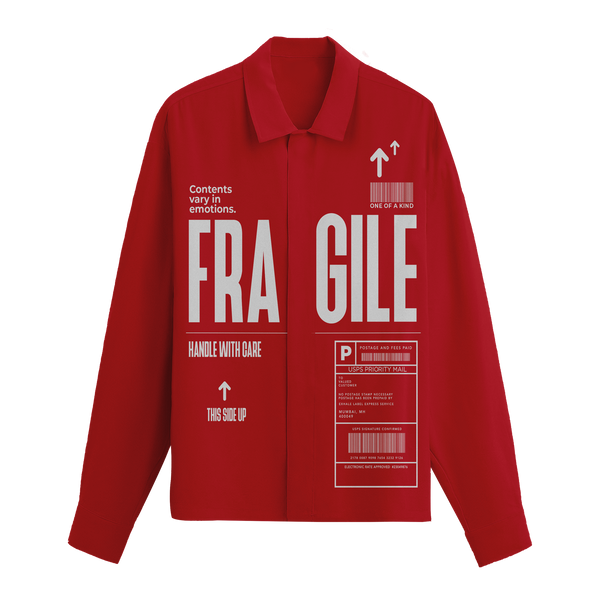 Exhale Label Oversized Shirt Red - Fragile - reference