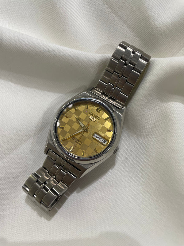 Seiko 5 Automatic - Gold Checkerboard Mosaic Dial