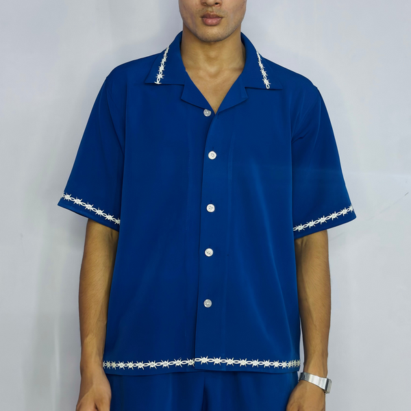 Anarchist Oversized Blue Barbed Shirt - reference