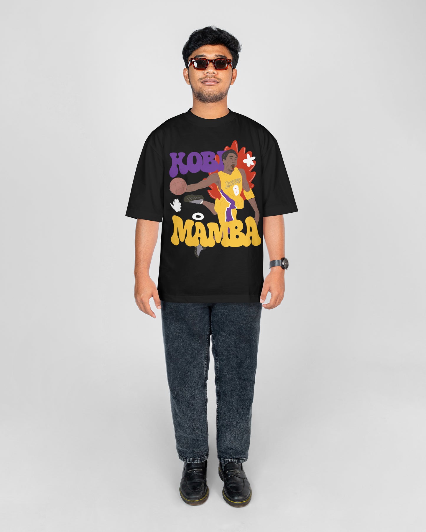 FakeButReal Bootleg Kobe Bryant Oversize Black T-Shirt