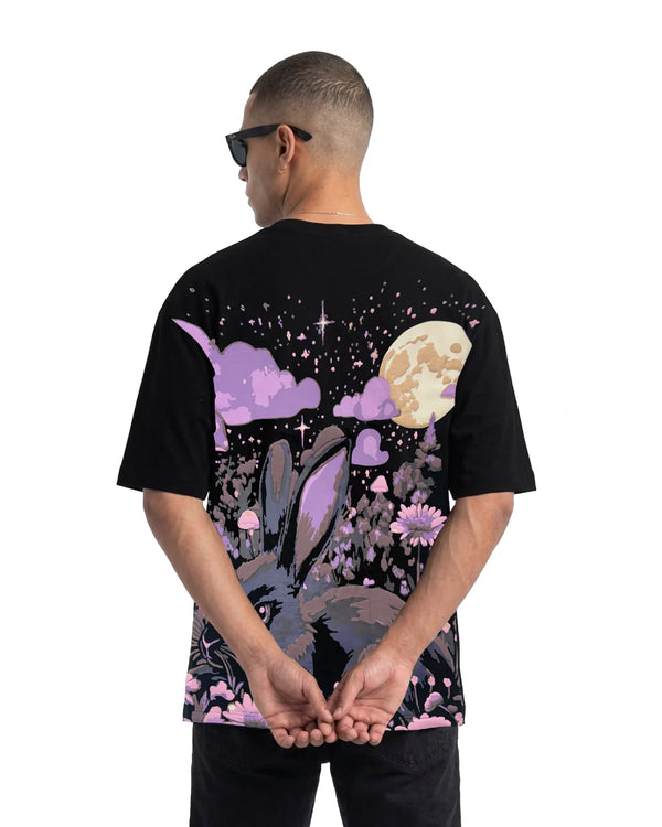 Sullitt Oversized Black T-Shirt - Eclipse Bunny - reference