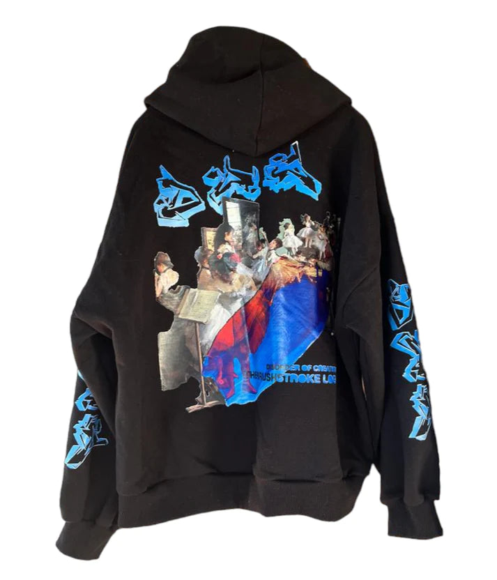 Disorder of Creation Brushstroke Logo Black Oversized Hoodie