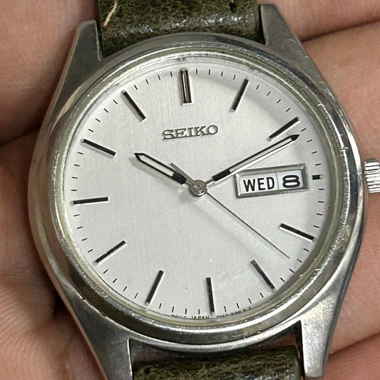 Seiko Vintage Quartz White Dial Day Date