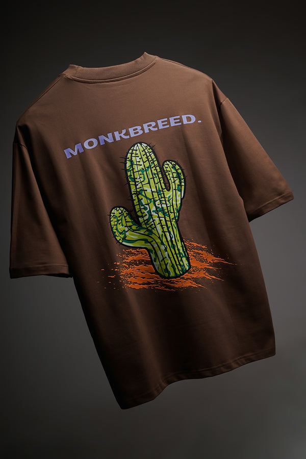 Monkbreed Oversized Brown T-Shirt - Prickly Pear - reference