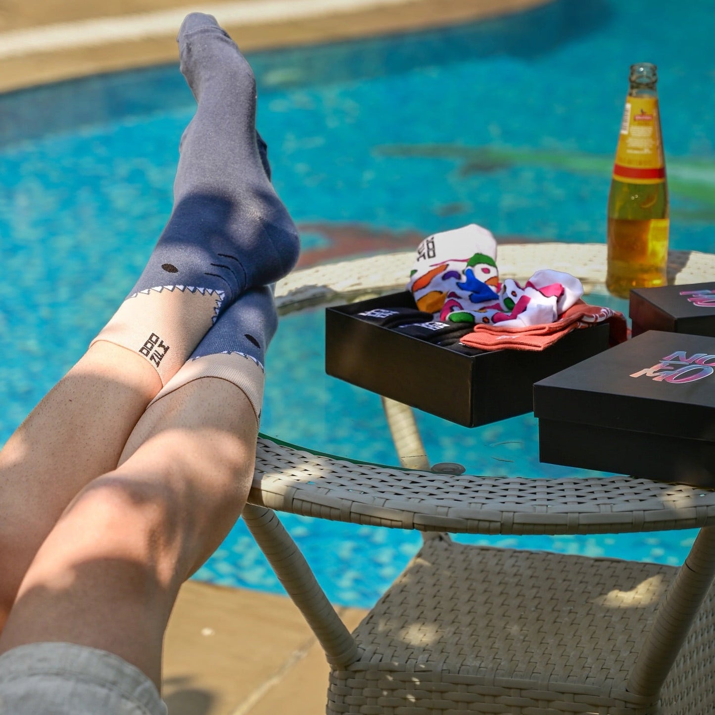NoFoMo Crew Length Socks Shark Attack