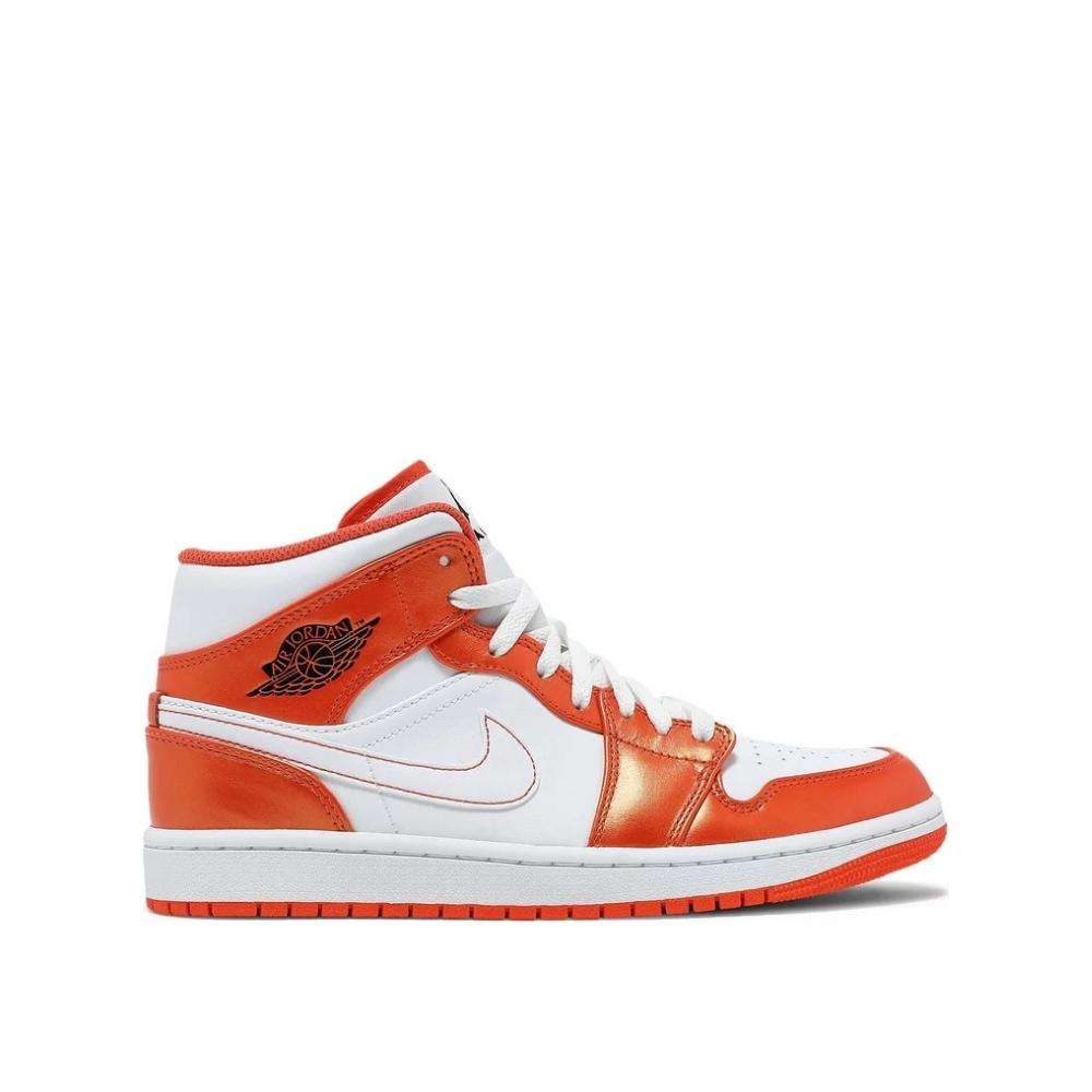 Side view of Air Jordan 1 Mid Electro Orange