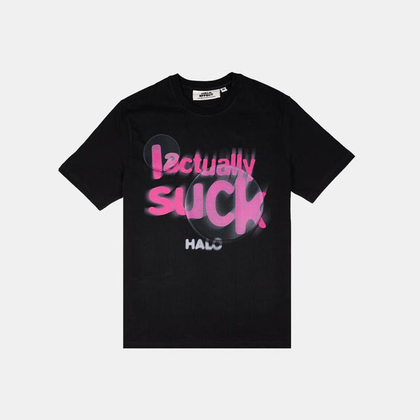 Halo Effect Unisex 'I Actually Suck' Black T-shirt - reference