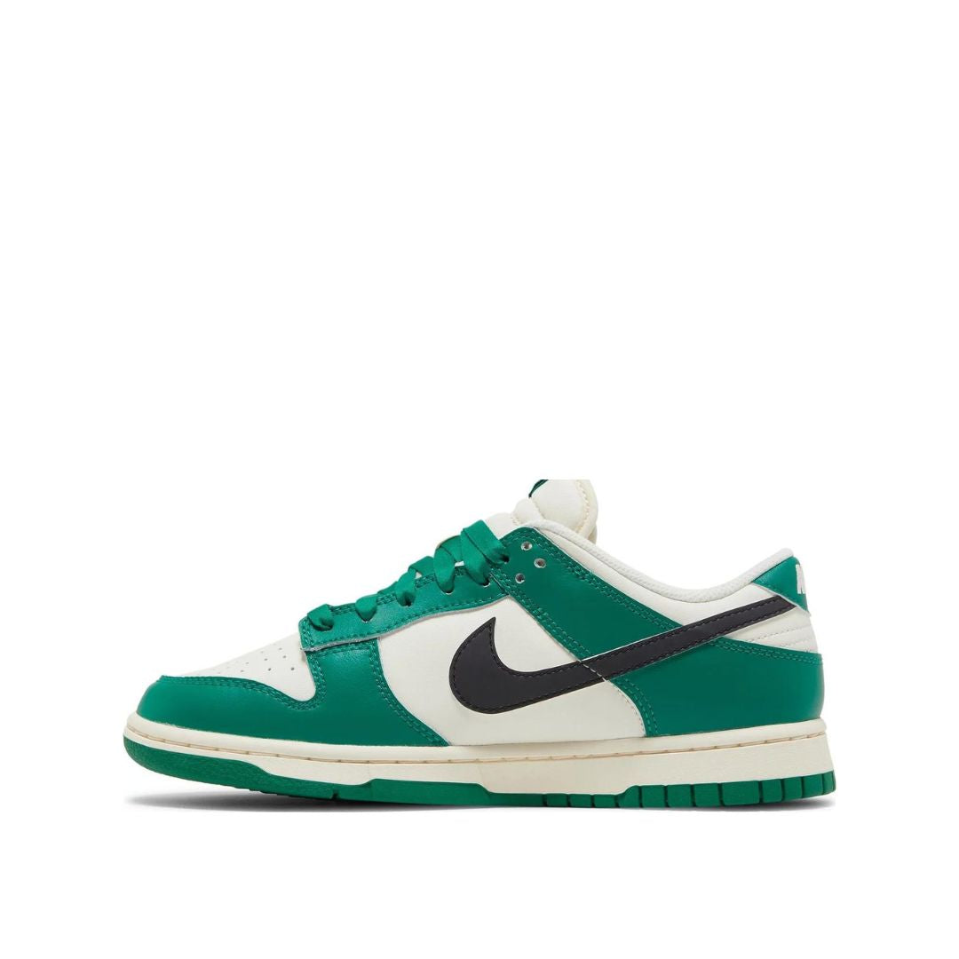 side view of Nike Dunk Low SE 'Lottery Pack - Malachite'; left pair