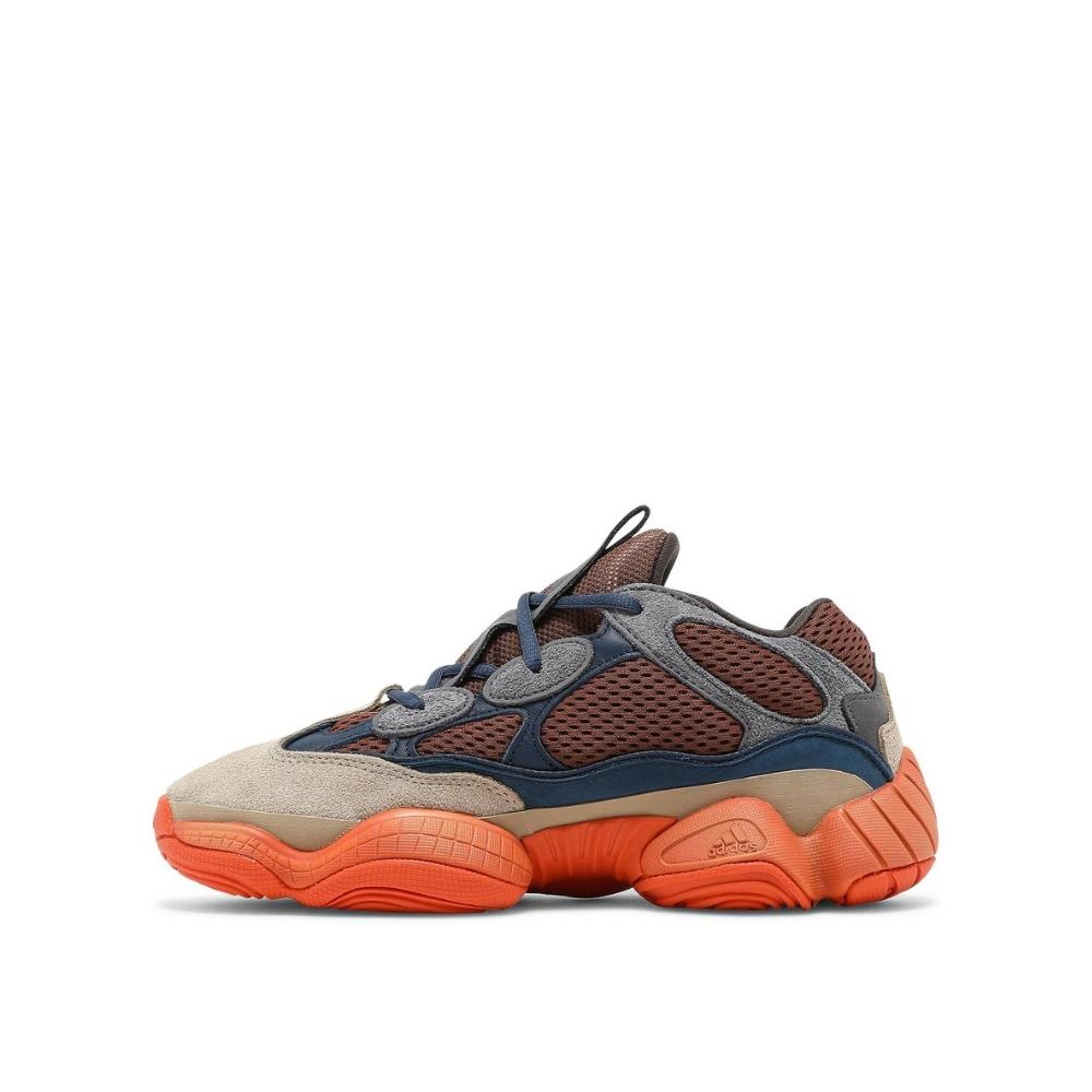 side view of Adidas Yeezy 500 Enflame; left pair