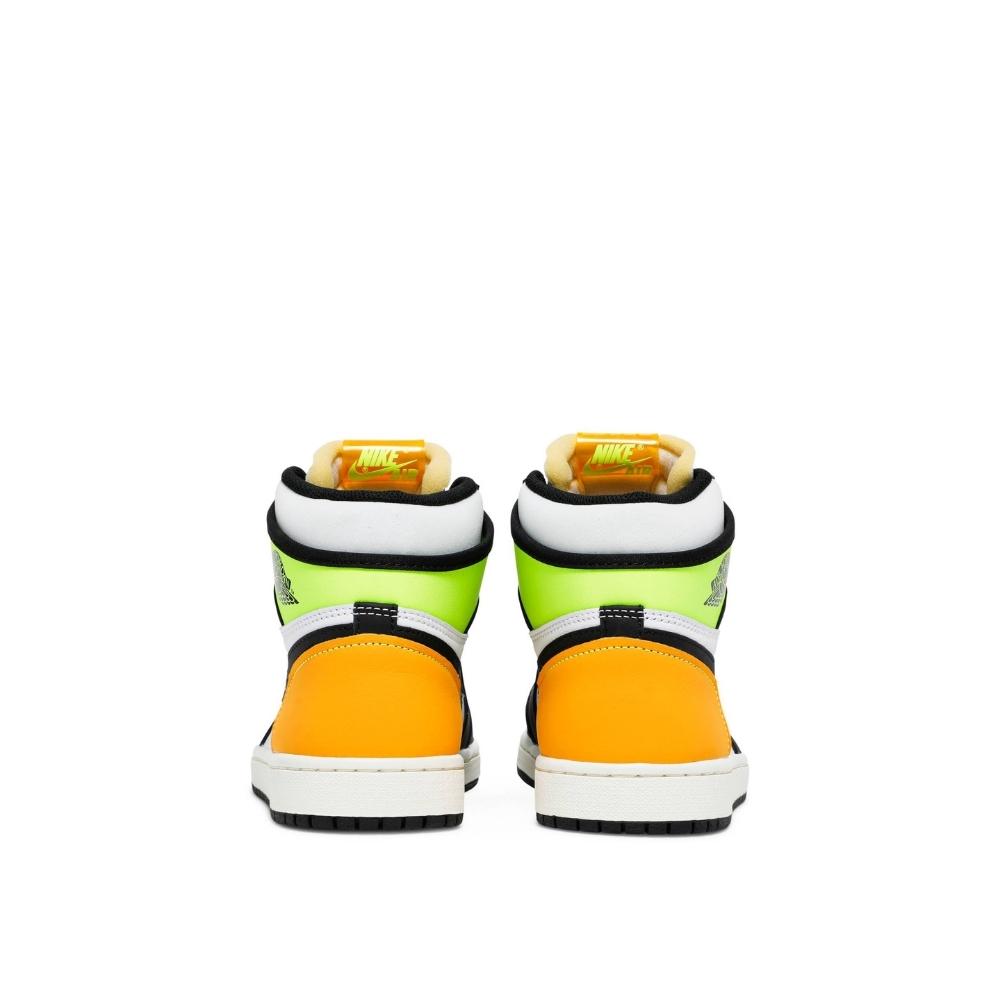Back view of Air Jordan 1 High Volt Gold