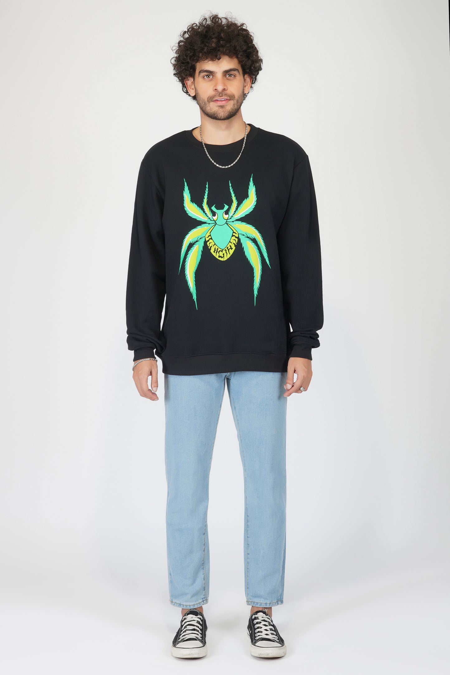 HGIH Spider Graphic Black Sweatshirt