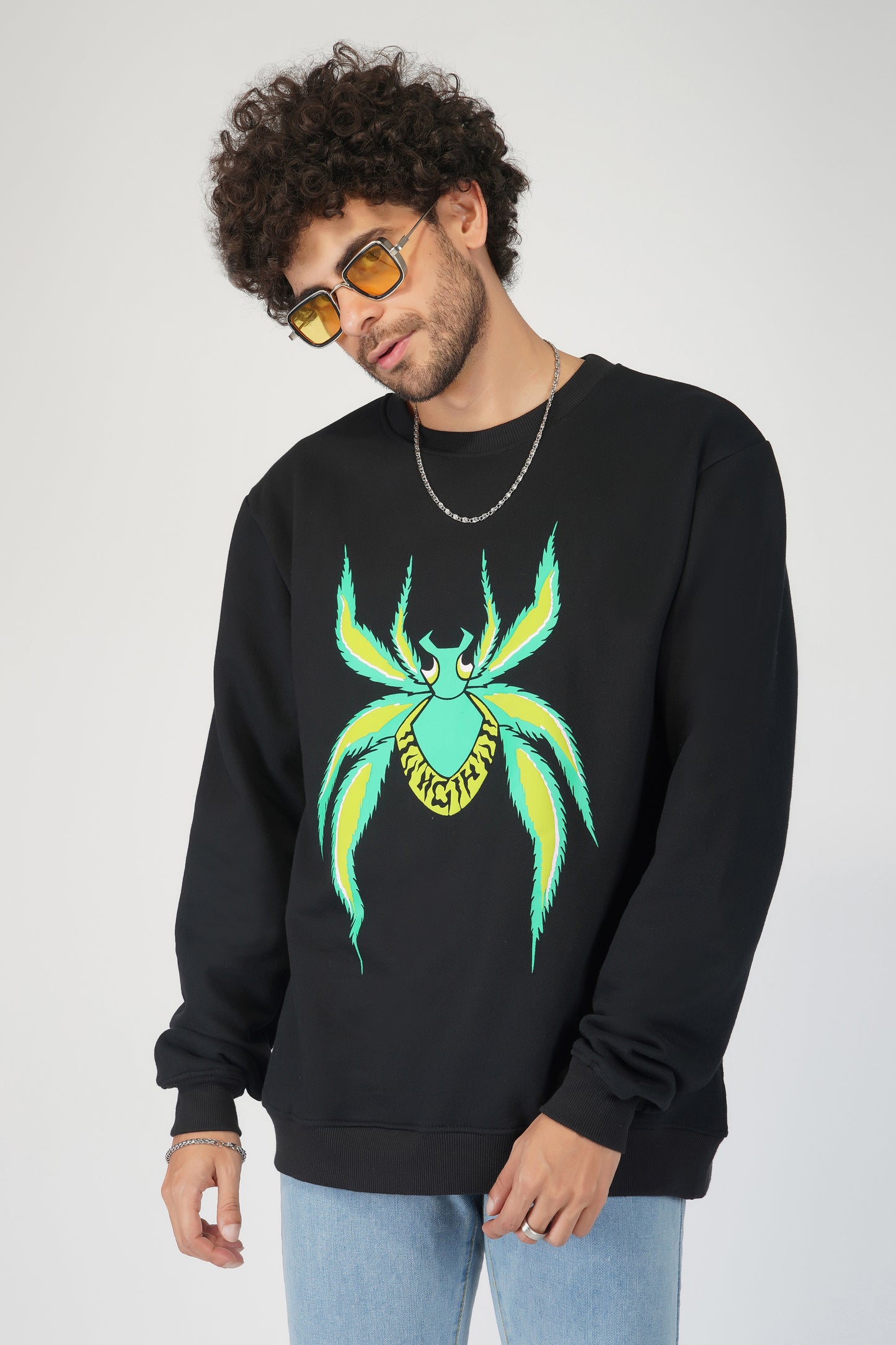 HGIH Spider Graphic Black Sweatshirt