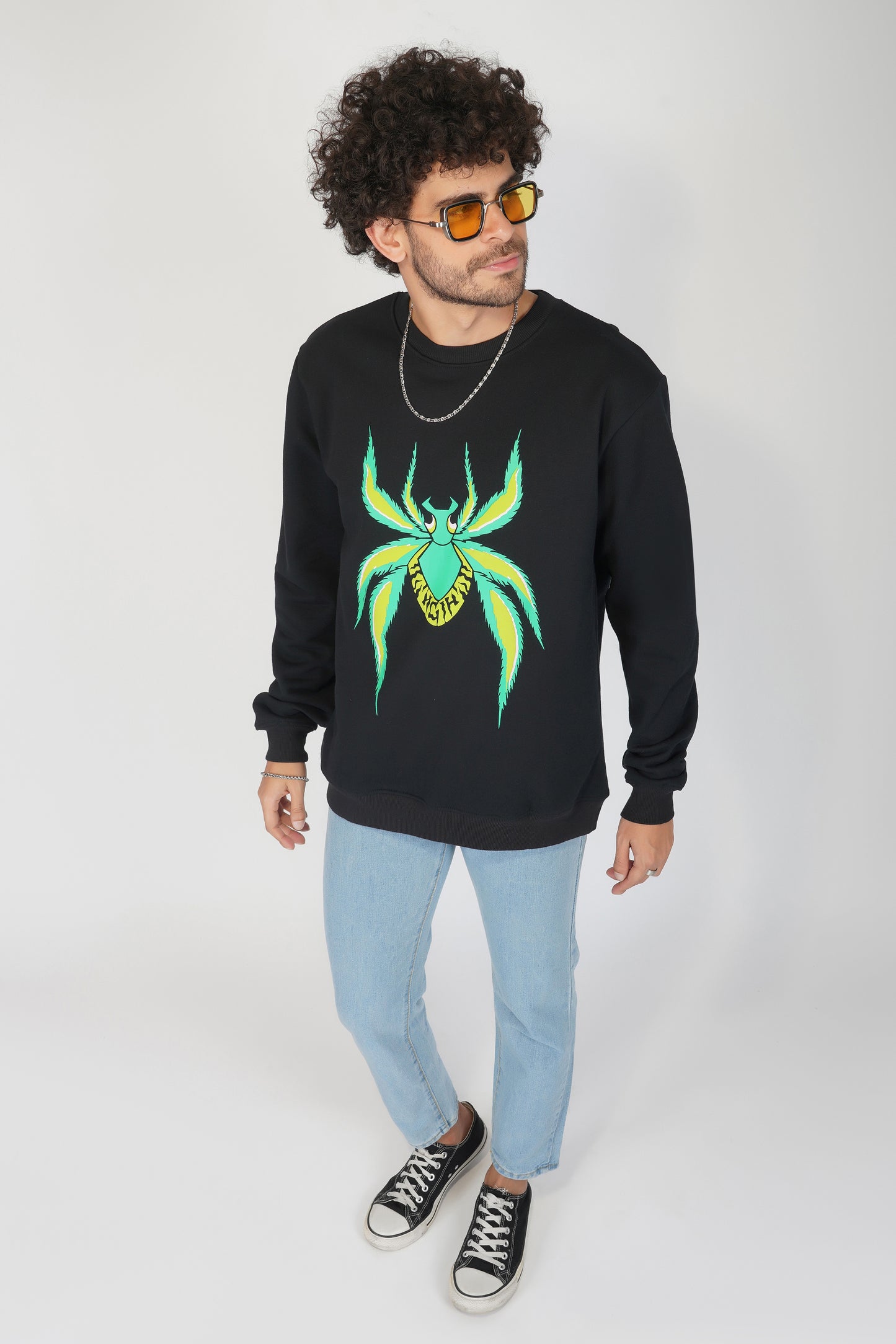 HGIH Spider Graphic Black Sweatshirt