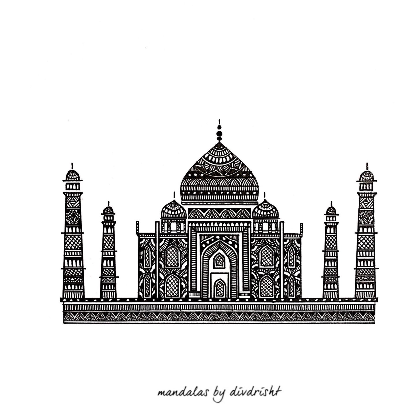 Mandalas by Divrisht 'The Taj Mahal' Postcard