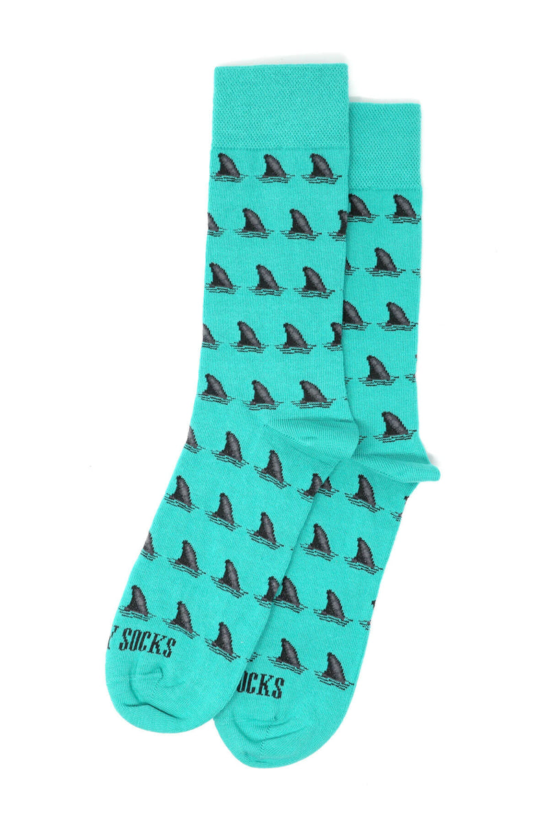 Bombay Sock Company Aquamarine Shark Fin Socks 10 Hills Studio