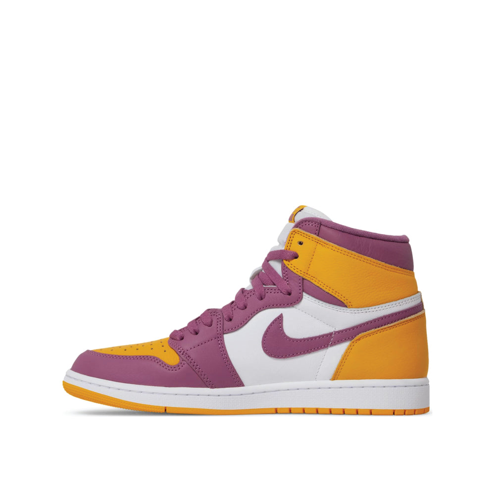 Side view of Air Jordan 1 High Brotherhood, left to right