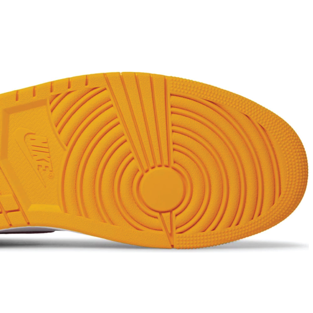 Close up of bottom sole of Air Jordan 1 High Brotherhood