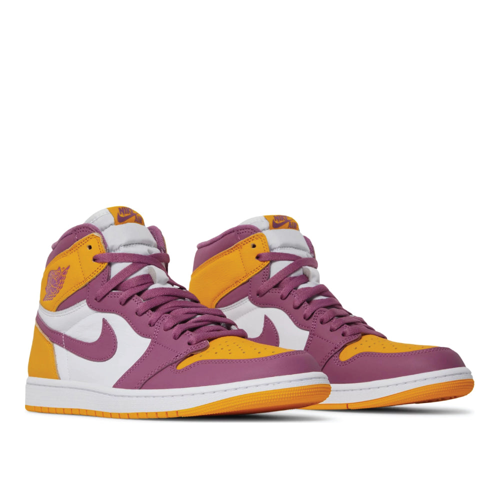 Angled view of Air Jordan 1 High Brotherhood