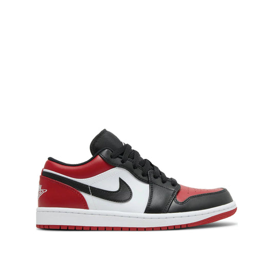 Side view of Air Jordan 1 Low OG Bred Toe