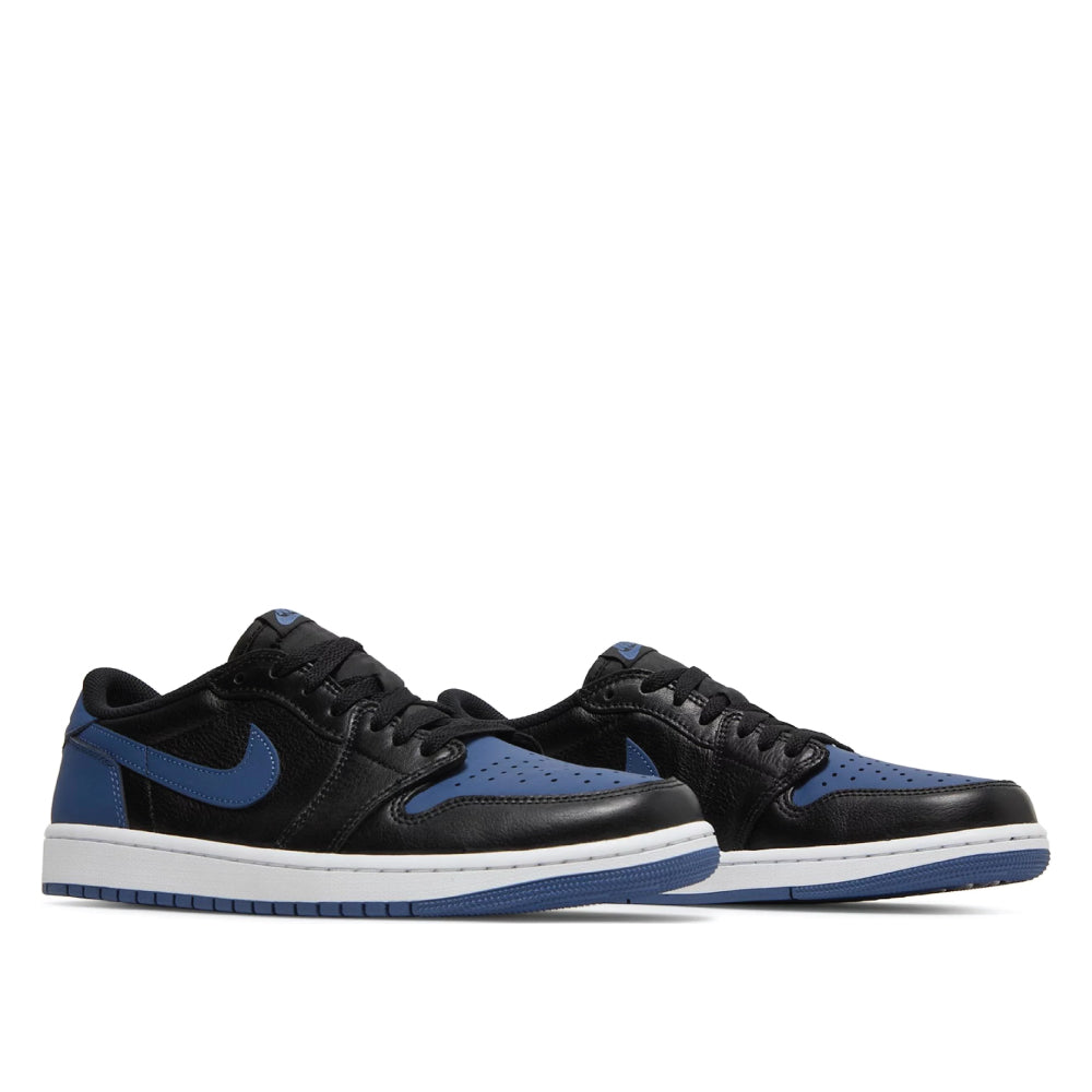 Angled view of Air Jordan 1 Low Mystic Navy