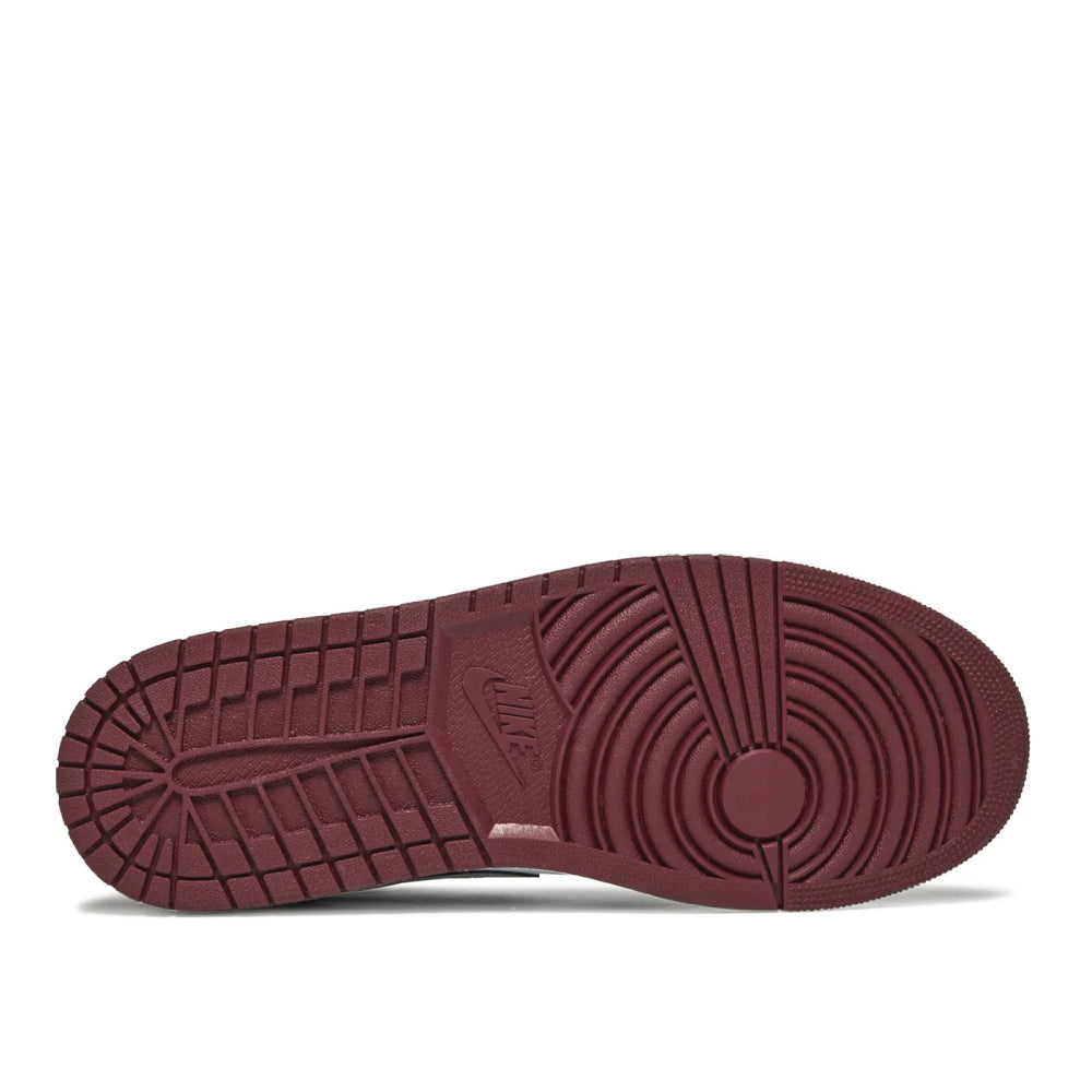 Bottom sole view of Air Jordan 1 Low 'Cherrywood Red'