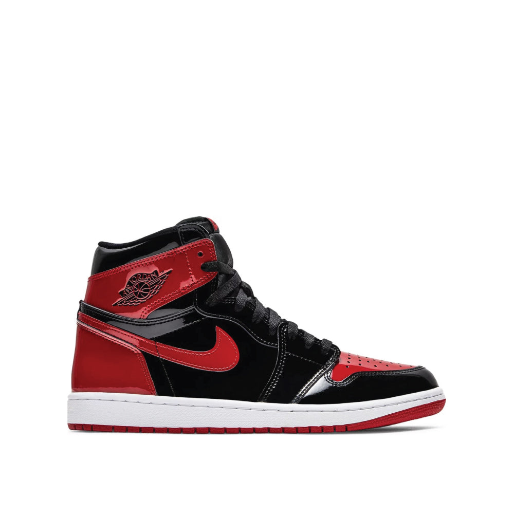 Side view of Air Jordan 1 Retro High OG 'Patent Bred'