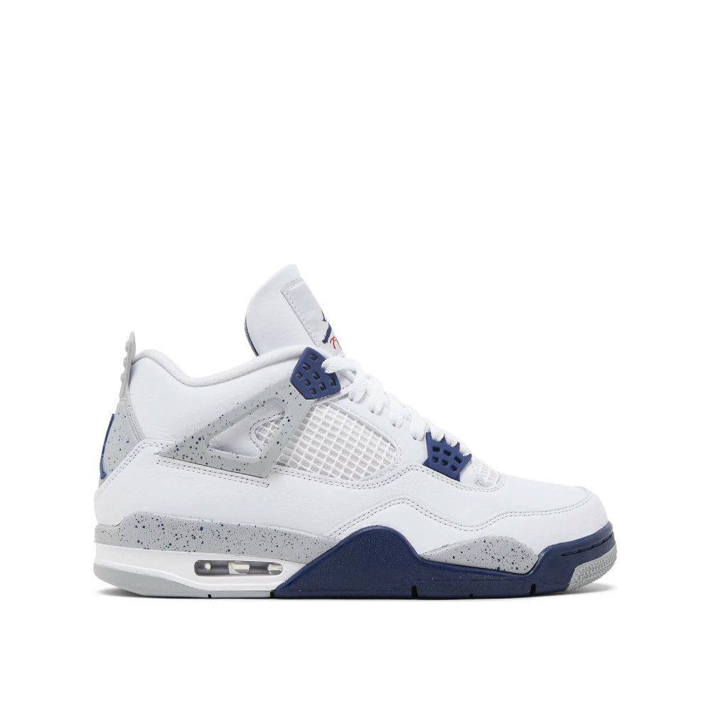 Side view of Air Jordan 4 Retro 'Midnight Navy'