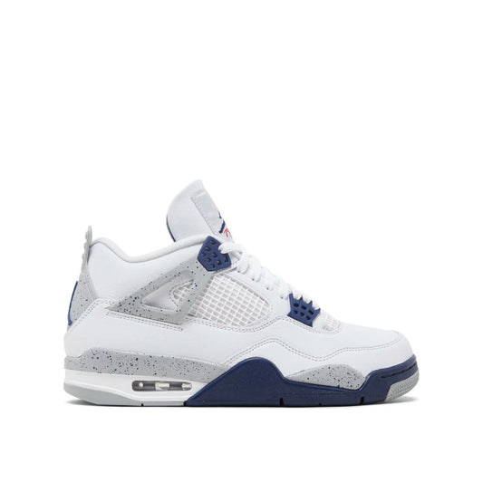 Side view of Air Jordan 4 Retro 'Midnight Navy'