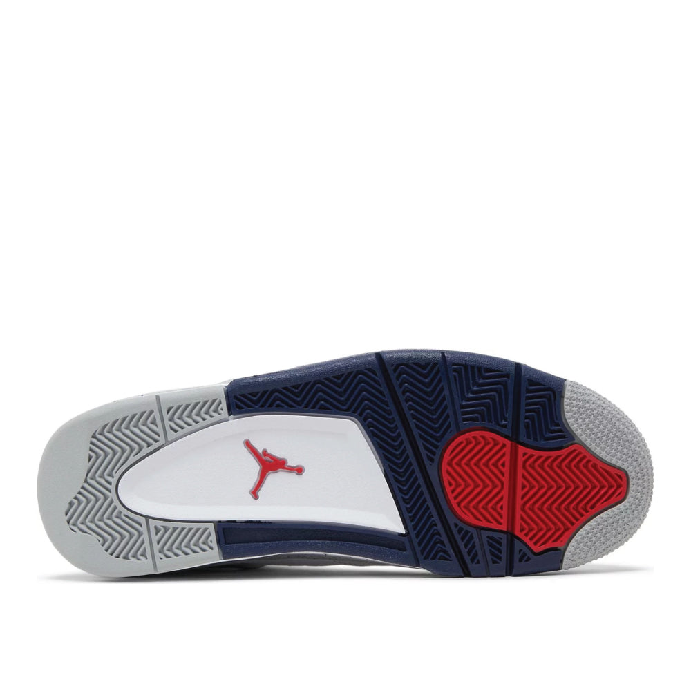Bottom sole view of Air Jordan 4 Retro 'Midnight Navy'