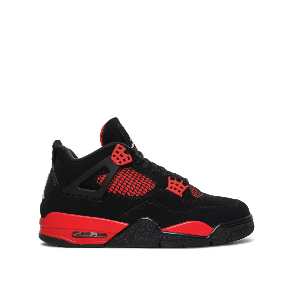 Side view of Air Jordan 4 Retro 'Red Thunder'