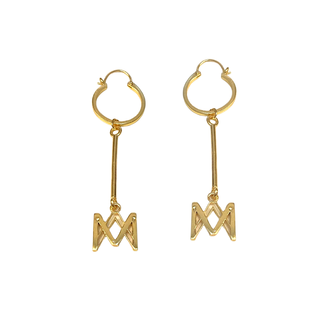 Michelle Alexander 'Signature' Long Logo Earrings