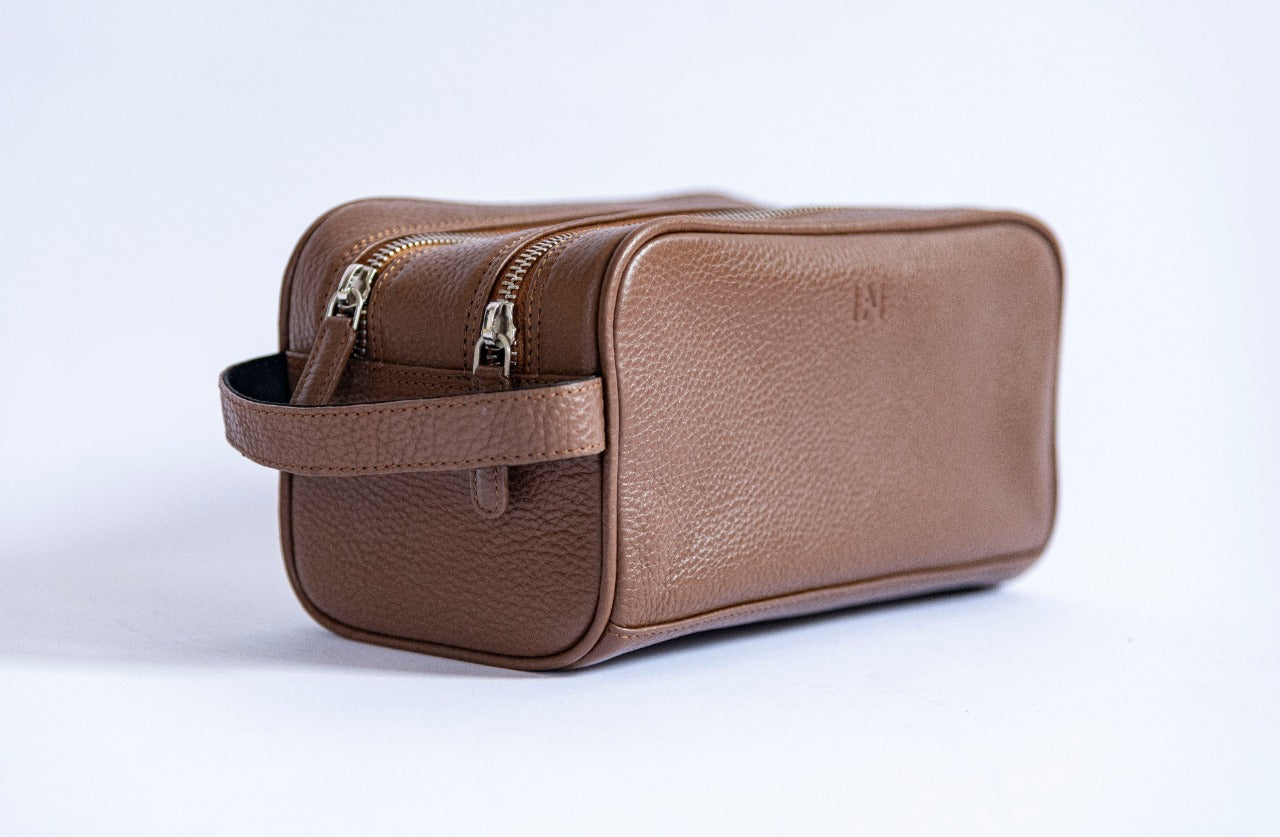 Le Mira 'The Homme' Genuine Leather Toilet Bag