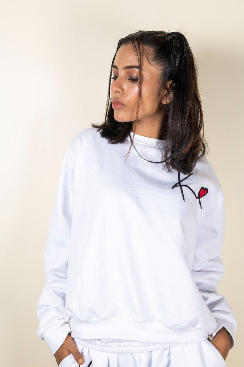 KNN Calcutta Unisex White '007' Sweatshirt