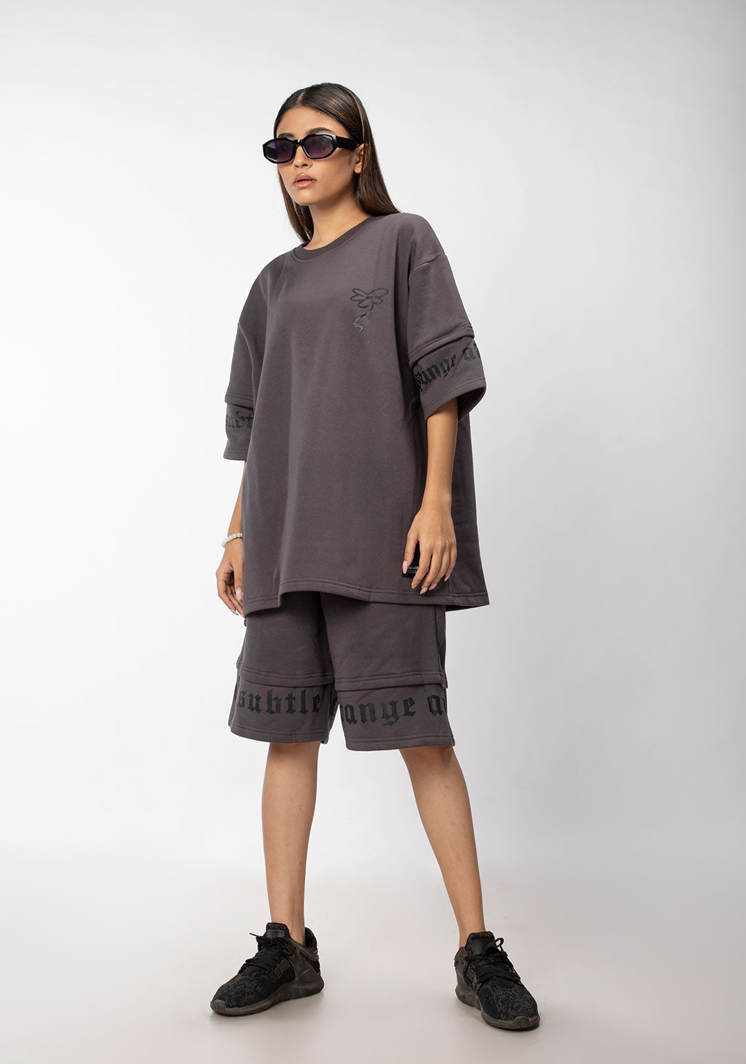 WalaWali Space Grey Layered T-shirt