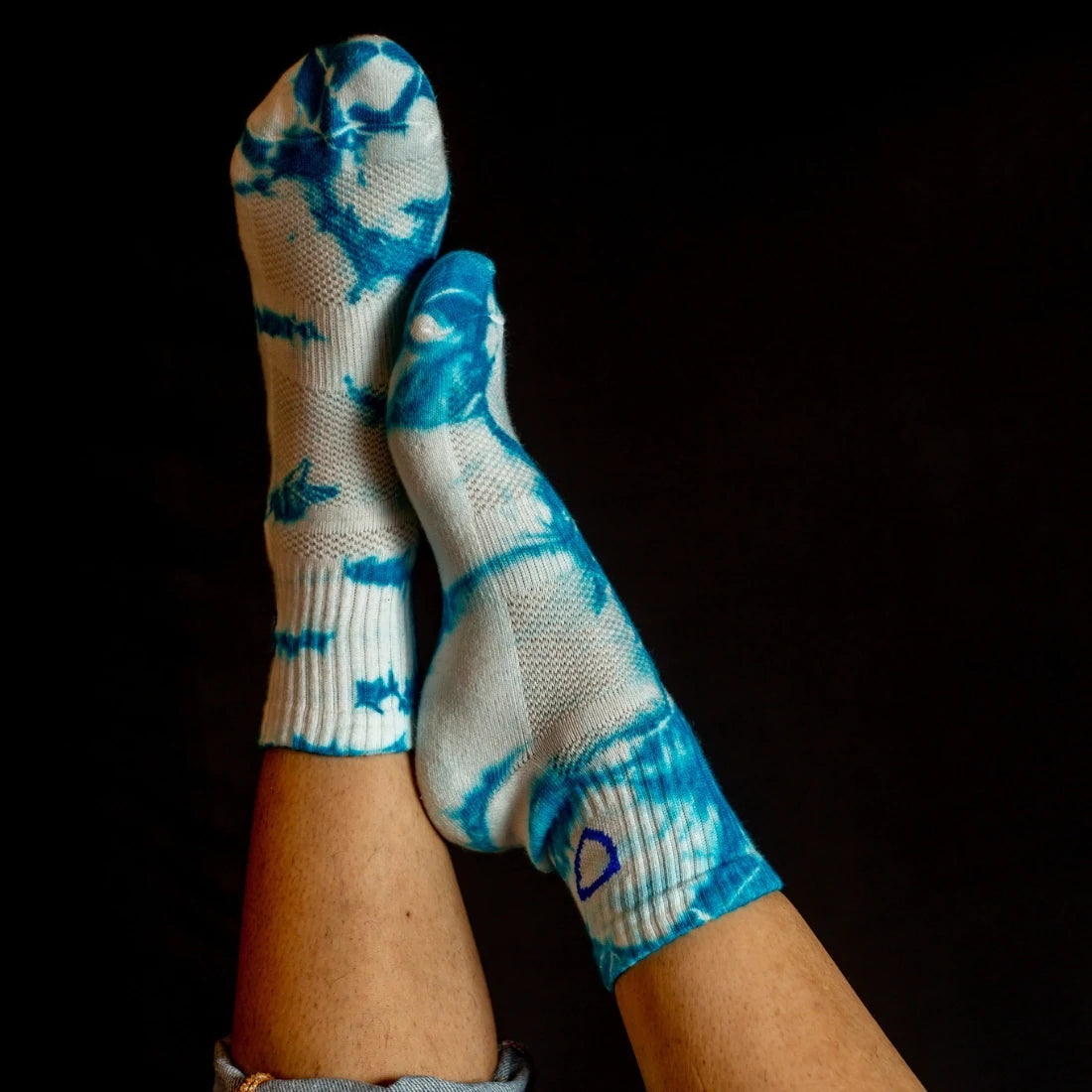 Helios Styocks Tie & Dye Ankle Length Cushion Socks - Sky Blue