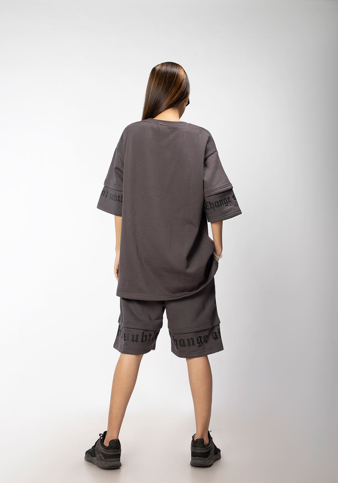 WalaWali Space Grey Layered T-shirt